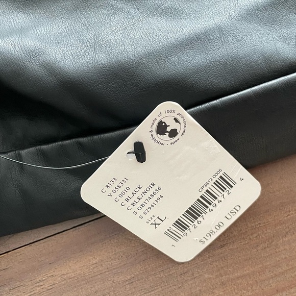 We the free Wild Rose Vegan Leather Bomber Jacket Black Free People Size XL NWT - Picture 6 of 8